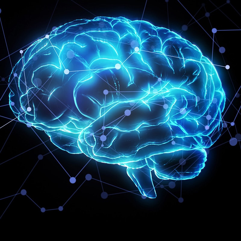 Digital Mindset, brain and artificial intelligence, vernetztes Gehirn, brain